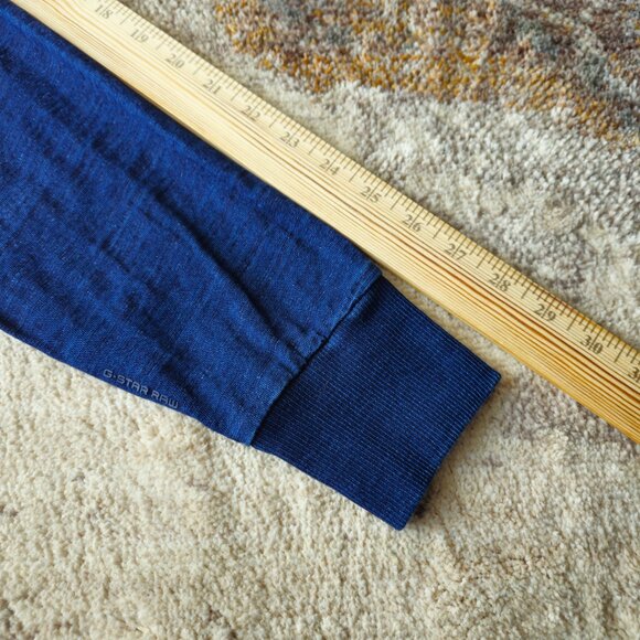 G STAR RAW MENS LIGHTWEIGHT LONG SLEEVE PULLOVER SWEATSHIRT BLUE LOGO SIZE XXL - Picture 9 of 9